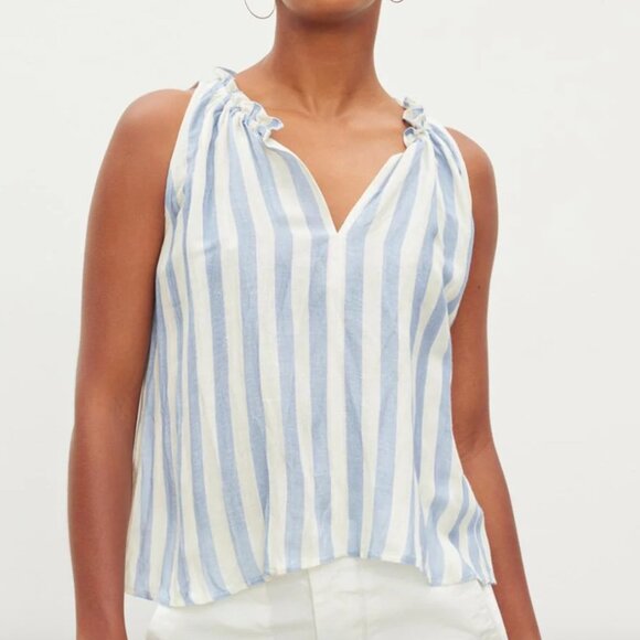 Velvet by Graham & Spencer Tops - Velvet by Graham & Spencer Erika Striped Linen Tank